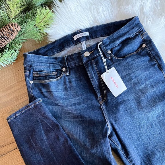 NEW GOOD AMERICAN Good Legs Skinny Dark Wash Distress High Waist Jeans S… - Picture 3 of 12